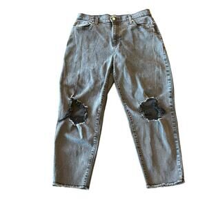 Levi's Signature Mom Jeans - Sz. 29w - Black, Ripped, Frayed, Great Condition!